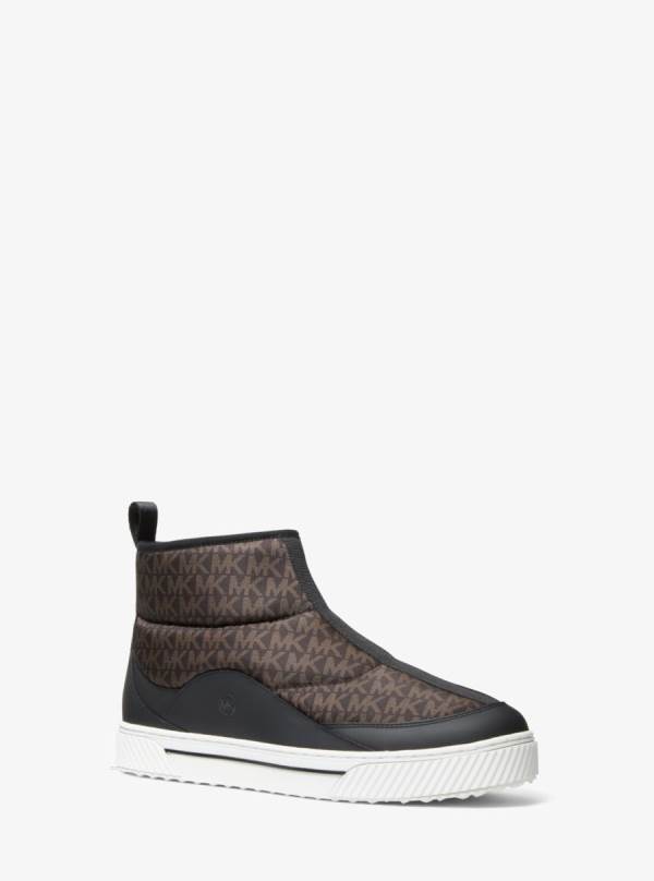 Panske Tenisky Michael Kors Baxter Logo Quilted Nylon Čierne Hnede - Topanky Michael Kors Slevy | BFVRK-4726
